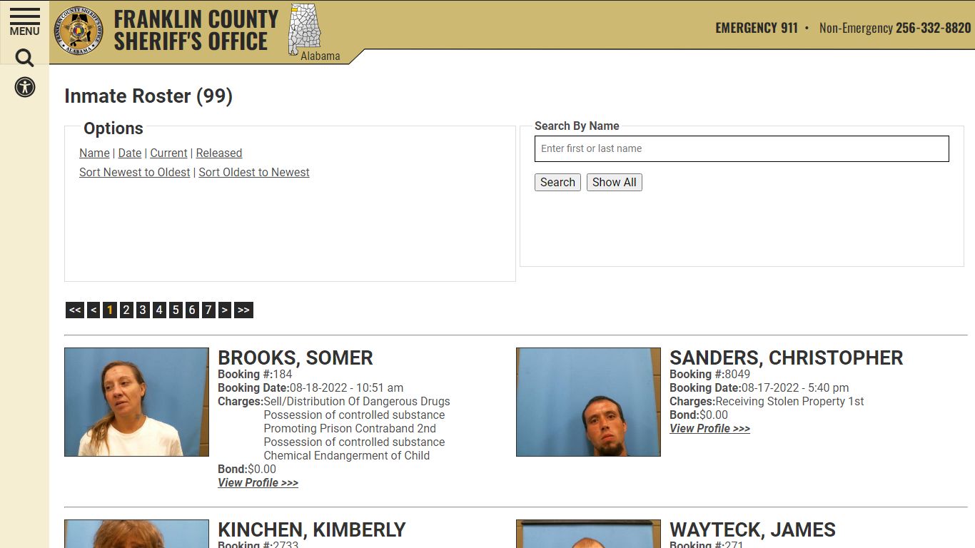 Inmate Roster - Franklin County AL Sheriff's Office